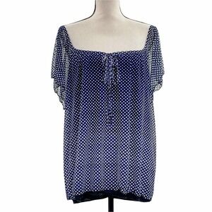 MODERN Attraction Black Polka Dot Tie Bust Blouse